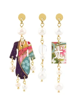 Tris Orecchini Kimono Mini Perla