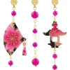 Tris Orecchini Ventaglio Mini Seta Fucsia